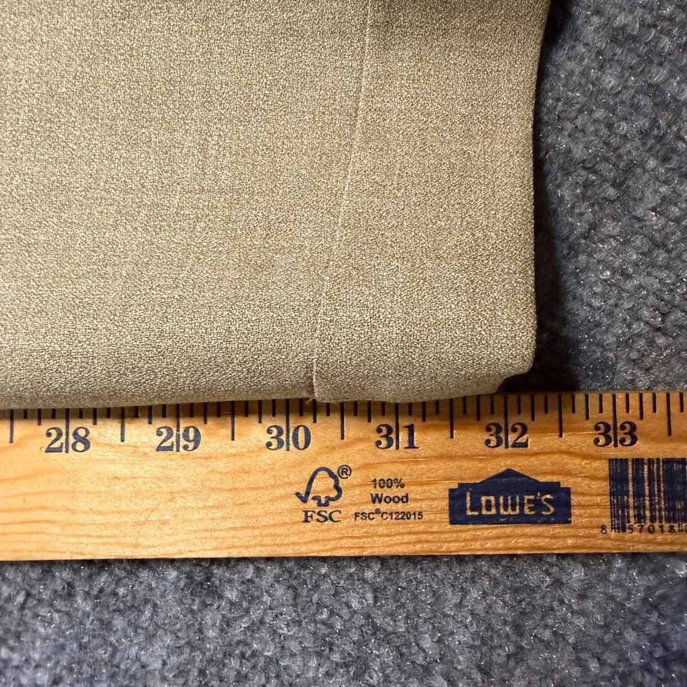 Linea Naturale Mens 35 Tan 100% Wool Pleated Cuffed Dress Pants Made in Italy